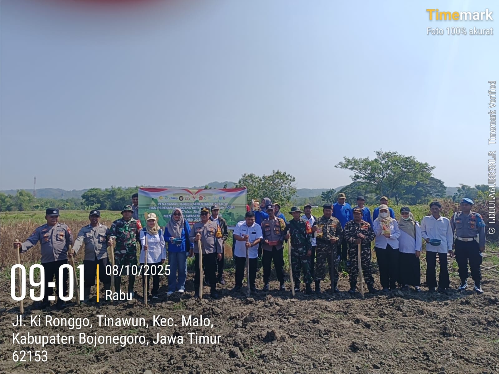 Penanaman Jagung Serentak dan Peresmian Gudang Ketahanan Pangan Polri di Desa Kedungrejo
