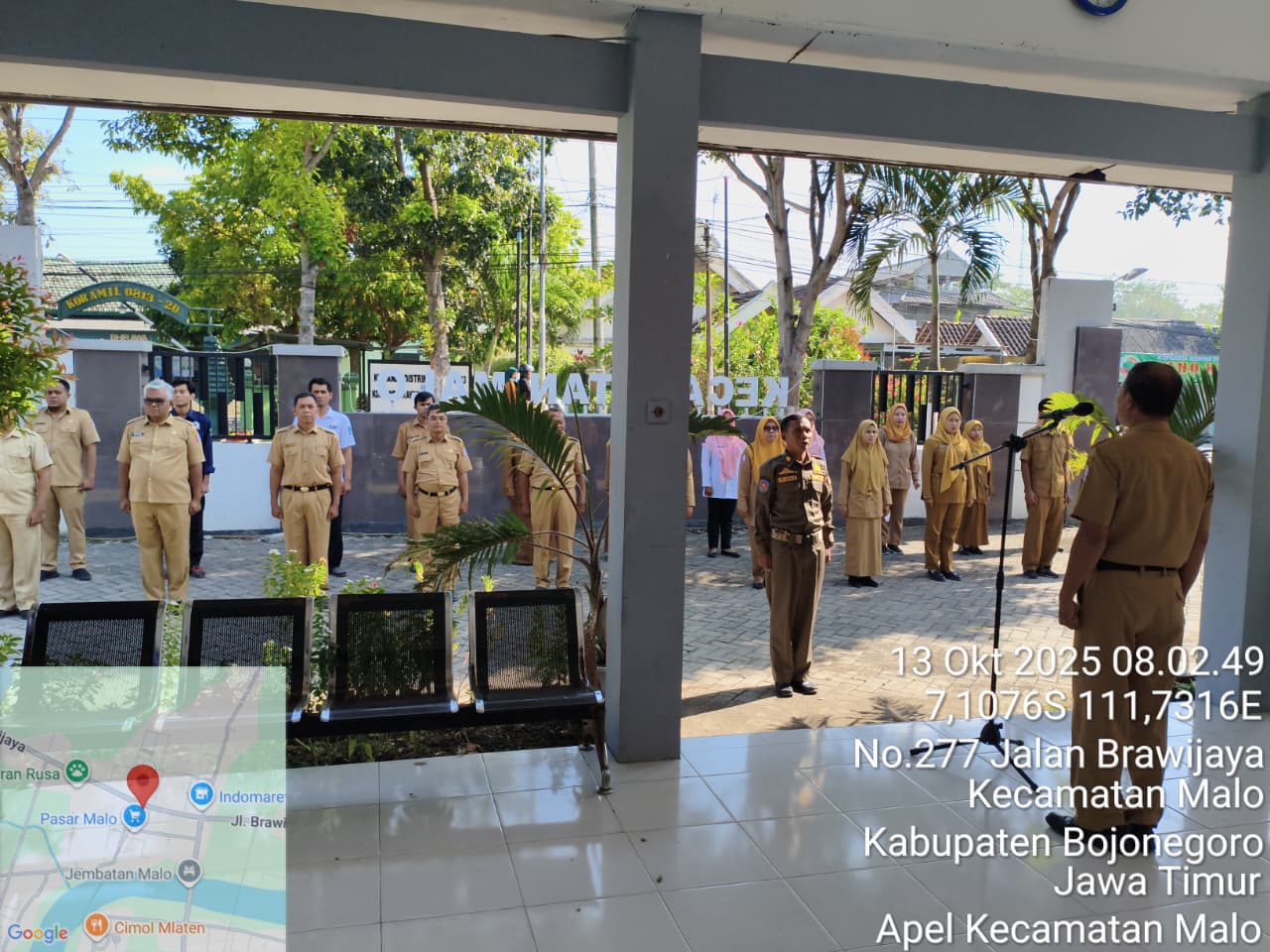 Penegakan Disiplin Awali Pekan, Kecamatan Malo Gelar Apel Pagi Dipimpin Kasi Kesra