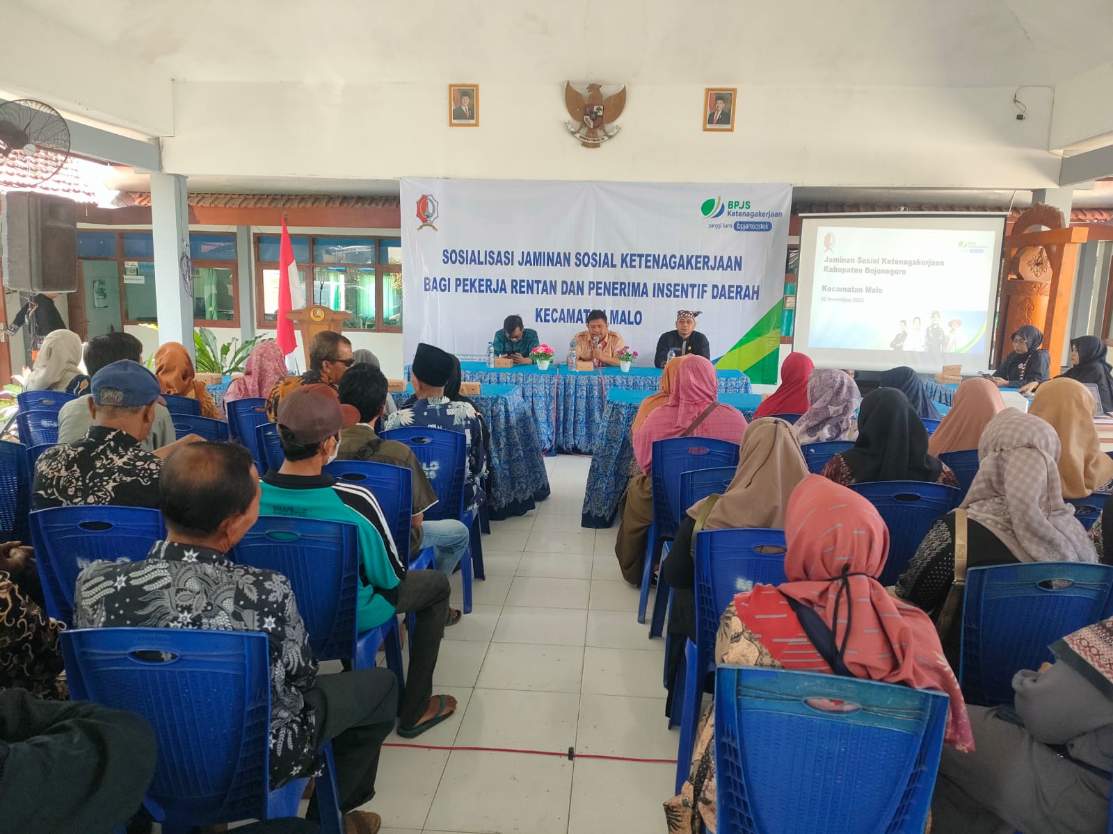 Sosialisasi Manfaat BPJS Ketenagakerjaan Digelar di Pendopo Kecamatan Malo