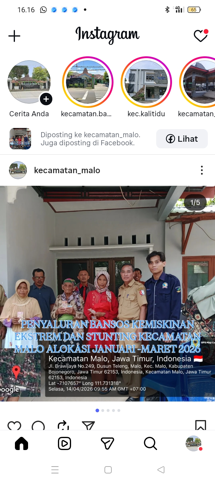 penyaluran Bansos penanganan kemiskinan ekstrem
